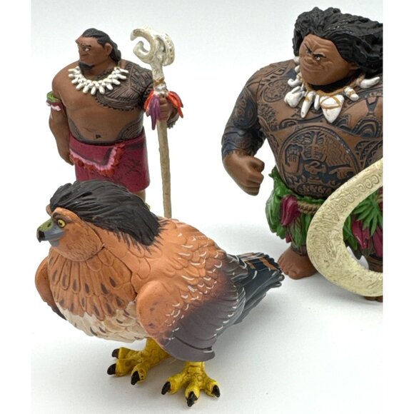 Disney Moana Maui Demigod PVC 4" Inch Figure Heavy Cake Topper Lot of 5 Bird - Picture 4 of 8